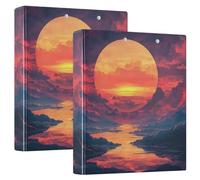 Sunset 3 Ring Binders 1.5 Inch Clear View Three Ring Binders Versatile Binder Fits 200 Sheets 2 Pack
