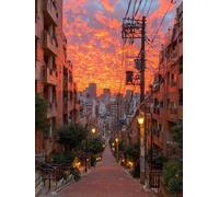 Sunset 5D DIY Diamond Art, Street View Diamond Painting Kits for Adults, DIY Full Drill Crystal Gem Kits for Beginners, 5D Crystal Art Crafts Pictures for Adults, Home Decor, Gifts, 24x36in 4-4861