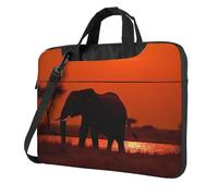 Sunset african elephant Laptop Tote Bag for Men Women 14 inch Laptop Sleeve Shoulder Briefcase Messenger Computer Bag