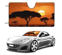 Sunset African Savanna Car Windshield Sun Shade Keep Car Interior Cool 51"x28" Folding Front Window Sun Shade, Heat Shield for SUV, Truck, Blocks UV