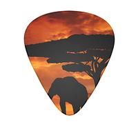Sunset African Savanna Guitar Paddle Set Of 12, Suitable For Guitar, Yukri, 3 Thicknesses