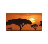 Sunset African Savanna Keyboard Mat Large Gaming Mouse Pad, Anti-Slip Desk Mat for Desktop Desk Work/Home Writing Mat 11.8 * 23.6 Inches