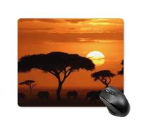 Sunset African Savanna Square Mouse Pad Portable Computer Mousepad with Non-Slip Rubber Base 18 * 22cm Ultra-Thin Gaming Mouse Mat for Computer Laptop Office Desk Accessories