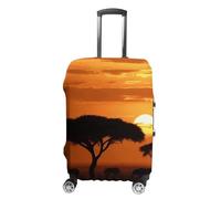 Sunset African Savanna Suitcase Covers for Luggage - Elastic Luggage Cover Protector, Double-sided Washable Suitcases Sleeve for 19-32 Inch Luggage, white, XL, Sunset African Savanna