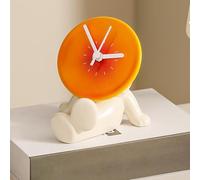 Sunset Alarm Clock | Silent Non Ticking Clock | Orange Mushroom Man Shaped Alarm Clock | Battery Operated Bedside Clock Decoration For Kids Adults