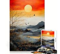 Sunset Amazing Abst Scenic 1000 Piece Jigsaw Puzzles for Adults Teenagers Memory Gain Relaxed Mind Design Assembly 38x52cm
