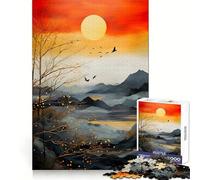 Sunset Amazing Abst Scenic 1000 Pieces Jigsaws Adults Puzzles Gifts Reason Skill Toy Stress Release Exact Cut Santa Wish List 38x26cm