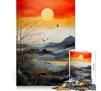Sunset Amazing Abst Scenic Jigsaw Puzzles 1000 Piece for Teenagers Enhance Memory Leisure Time Solid Cut Santa Wish Item 50x75cm