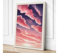 Sunset Among the Clouds Canvas Wall Art Print 18x12 Inch (46 x 30 cm)