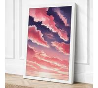 Sunset Among the Clouds Canvas Wall Art Print 18x12 Inch (46 x 30 cm)