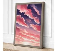 Sunset Among the Clouds Canvas Wall Art Print 18x12 Inch (46 x 30 cm)
