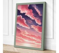 Sunset Among the Clouds Canvas Wall Art Print 30x20 Inch (76 x 51 cm)