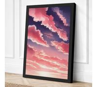 Sunset Among the Clouds Canvas Wall Art Print 30x20 Inch (76 x 51 cm)