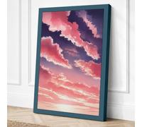 Sunset Among the Clouds Canvas Wall Art Print 36x24 Inch (91 x 61 cm)
