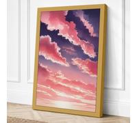 Sunset Among the Clouds Canvas Wall Art Print 36x24 Inch (91 x 61 cm)