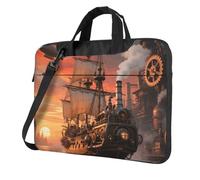 Sunset and Sailboat Laptop Bag 13-15.6Inch, 360° Protective Laptop Sleeve Case Shockproof Messenger Shoulder Bag Waterproof Computer Case Carrying Cover Briefcases for Men Women