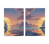 Sunset And Sailboat Passport Holder Ultra Slim PU Leather Travel Document Organizer Compact Premium International US Passport Protector Cover for Women Men