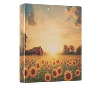 Sunset and Sunflower 3 Ring Binders 1.5 Inch Clear View Three Ring Binders Versatile Binder Fits 200 Sheets 1 Pack