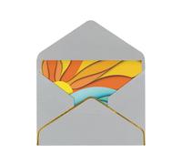 Sunset And Sunrise With Ocean Sea Waves Greetings Romantic Card With Envelopes, Send To A Close Friend,Phnom Penh Pearl Paper Greeting Card