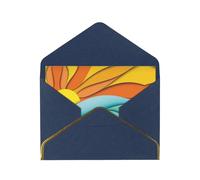 Sunset And Sunrise With Ocean Sea Waves Greetings Romantic Card With Envelopes, Send To A Close Friend,Phnom Penh Pearl Paper Greeting Card