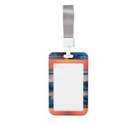 Sunset and Sunrise with Ocean Sea Waves Id Badge Holder with Detachable Neck Strap, Waterproof Vertical Name Card Holders, for Nurse Students Teachers Staff