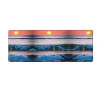 Sunset and Sunrise with Ocean Sea Waves Keyboard and Mouse Pad, Extra Large Desk Cover, Spill Resistance Mat for Smooth Tracking