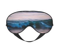 Sunset and Sunrise with Ocean Sea Waves Print Breathable Full-Cover Eye Mask Stylish Adjustable Nap Night Restful Environment