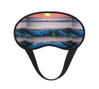 Sunset and Sunrise with Ocean Sea Waves Print Unisex Blackout Sleep Mask Comfortable Eye Mask for Travel Meditation Sleep Travel