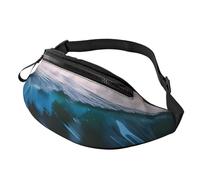 Sunset and Sunrise with Ocean Sea Waves Print Unisex Pack Waist Bag for Lightweight Comfortable Travel Casual Sporty Occasions