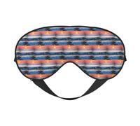 Sunset and Sunrise with Ocean Sea Waves Printing Versatile Sleep Eye Cover Soft Eye Mask Reversible for Meditation & Travel Eye Mask Unisex