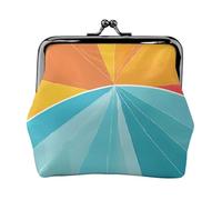 Sunset and Sunrise with Sea Waves Full Double-Sided Printed Pattern Women's and Girls' Fashionable Leather Kiss Lock Coin Purse Card Bag