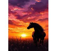 Sunset Animal Horse 500 Piece Jigsaw Puzzle for Adults, Creativity, Challenging and Difficult Puzzle, Brain Teaser Puzzles for Adults 500 Pieces for The Whole for Women, Men