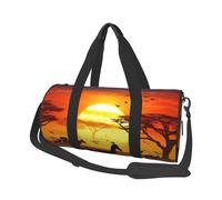 Sunset Animals Printed Canvas Travel Duffel Bag - Gym Sports Bag with Large Capacity for Weekend Business Travel