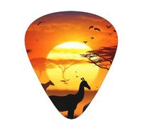 Sunset animals Printed Guitar Picks 12-Piece Set - Comfortable, Versatile Plectrum for All Guitar Styles & Players