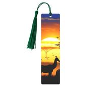 Sunset Animals Printed Metal Bookmarks S - Dark Green Lightweight Aluminium Book Marker for Books, Journals & Gifts, Ideal Book Lovers, Holiday Decor & Crafts