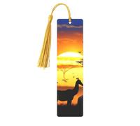 Sunset Animals Printed Metal Bookmarks S - Gold Lightweight Aluminium Book Marker for Books, Journals & Gifts, Ideal Book Lovers, Holiday Decor & Crafts
