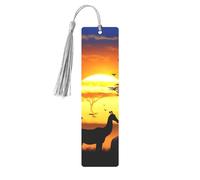 Sunset Animals Printed Metal Bookmarks S - Gray Lightweight Aluminium Book Marker for Books, Journals & Gifts, Ideal Book Lovers, Holiday Decor & Crafts