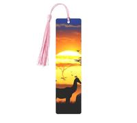Sunset Animals Printed Metal Bookmarks S - Pink Lightweight Aluminium Book Marker for Books, Journals & Gifts, Ideal Book Lovers, Holiday Decor & Crafts