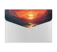 Sunset Art File Folder 6-Pocket, Waterproof Accordion File Organizer with Snap Closure, Expanding Document Holder for Office, Home