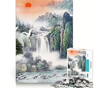 Sunset Asian Landscape 1000 Piece Jigsaw Puzzles for Teenagers Jigsaw Solid Logic Toy Calm Fun Precision Cut Santa Wish Item 50x75cm