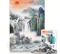 Sunset Asian Landscape Adults Puzzles 1000 Piece Jigsaws Strengthen Memory Quiet Calm Clean Edge Art Collectible 38x26cm