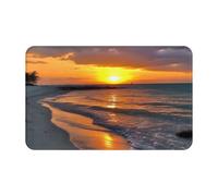 Sunset at Honeymoon Island State Park Front Door Mat, All-Weather Heavy Duty Welcome Floor Mat for Outdoor Indoor,Dirt Trapper Absorbent Entryway Rugs, Non-Slip Low Profile Doormat Area Rug,80 x 49 cm