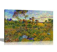 Sunset at Montmajour by Vincent Van Gogh Canvas Wall Art l Framed Prints l Abstract Decoration Oil Painting Reprint Hanging Artwork 30 x 20cm (12 x 8 inches) A4