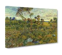 Sunset At Montmajour By Vincent Van Gogh Classic Painting Canvas Wall Art Print Ready to Hang, Framed Picture for Living Room Bedroom Home Office Décor, 24x16 Inch (60x40 cm)
