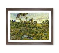 Sunset At Montmajour By Vincent Van Gogh Classic Painting Framed Wall Art Print, Ready to Hang Picture for Living Room Bedroom Home Office Décor, Walnut A4 (34 x 25 cm)