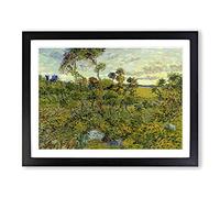 Sunset At Montmajour By Vincent Van Gogh Classic Painting Framed Wall Art Print, Ready to Hang Picture for Living Room Bedroom Home Office Décor, Black A2 (64 x 46 cm)