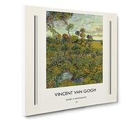 Sunset At Montmajour By Vincent Van Gogh Exhibition Museum Classic Painting Canvas Wall Art Print Ready to Hang, Framed Picture for Living Room Bedroom Home Office Décor, 20x20 Inch (50x50 cm)