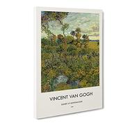 Sunset At Montmajour By Vincent Van Gogh Exhibition Museum Painting Canvas Wall Art Print Ready to Hang, Framed Picture for Living Room Bedroom Home Office Décor, 24x16 Inch (60x40 cm)