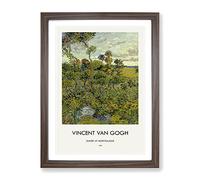 Sunset At Montmajour By Vincent Van Gogh Exhibition Museum Painting Framed Wall Art Print, Ready to Hang Picture for Living Room Bedroom Home Office Décor, Walnut A3 (34 x 46 cm)