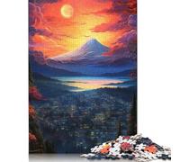 Sunset at Mount Fuji Puzzle Difficult Challenge 100 Percent Recycled Cardboard Jigsaw Puzzle for Kids And Adults Age 12 Years Up 1000pcs (38x26cm)